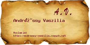 Andrássy Vaszilia névjegykártya